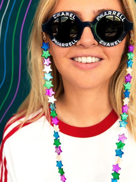 

chains 1pc sunnycords star shape natural shell necklace eyeglasses sunglass face mask holder strap chain glasses anti-slip lanyard cord1, Silver