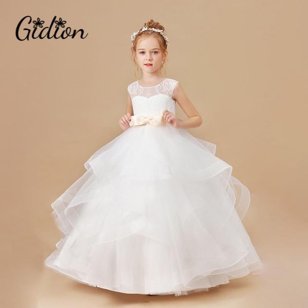 

girl's dresses flower girls dress elegant princess children party wedding gown kids for birthday year, Red;yellow