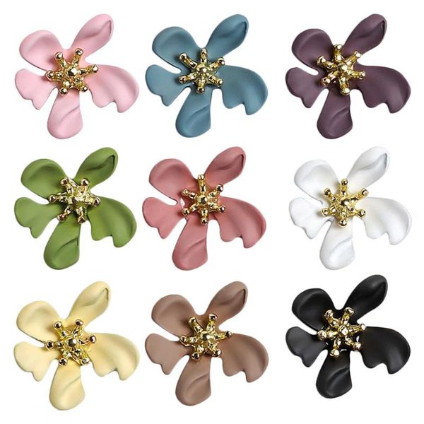 

nail art decorations 9pcs studs floral patches decals five petal charms, Silver;gold