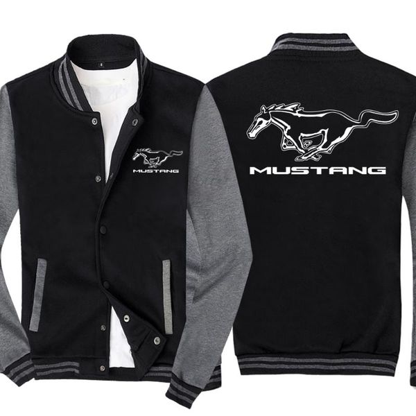 

men's jackets spring and autumn baseball jacket mustang logo no cap fashion cardigan long sleeves sportsweater hoodies, Black;brown