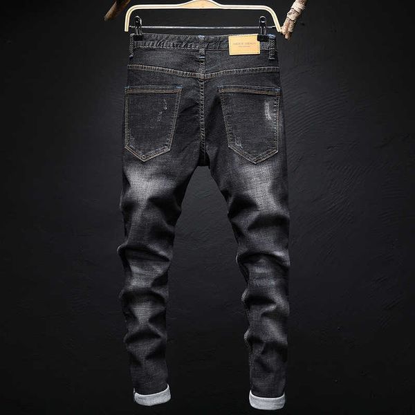 

men's jeans jeans men hip hop white crane embroidered skinny fashion streetwear mens stretch slim fit casual joggers denim trousers isv, Blue
