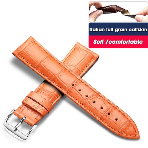 

watch bands genuine leather watchband luxury belt strap wristwatches band female red white black, Black;brown