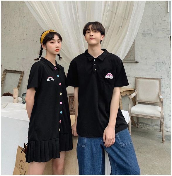 

women's t-shirt summer matching 2021 dress couples clothes clothing, White