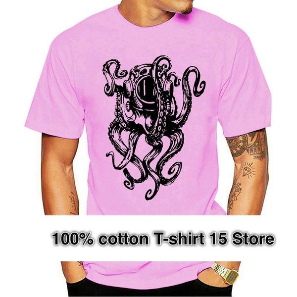 

men's t-shirts camiseta de buceo pulpo para hombre, equipo divertido aguas profundas, unisex, White;black
