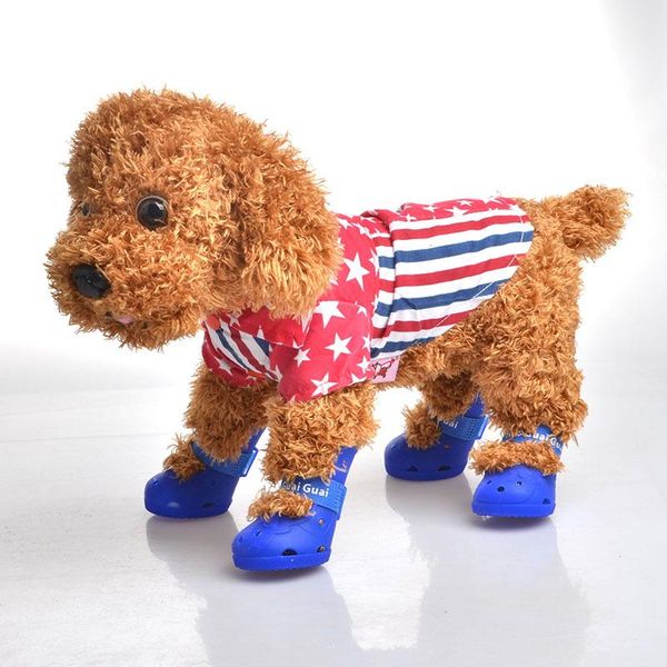 

dog apparel pet products summer sillicone candy anti-skid rain shoes