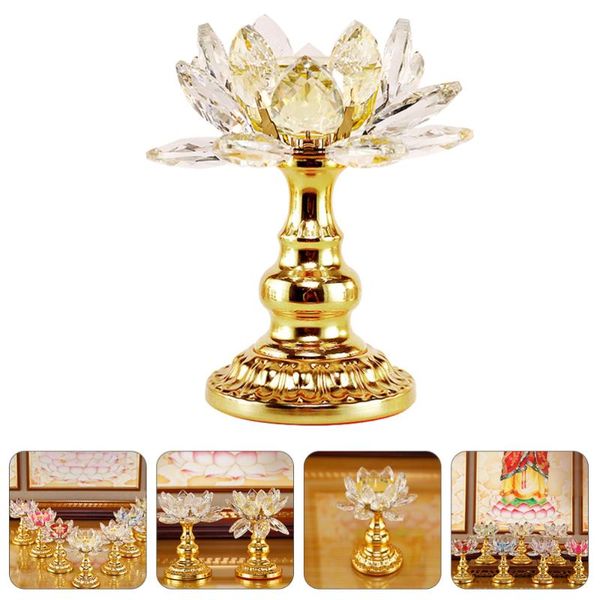 

candle holders lotus stand crystal candlestick temple pray holder supply