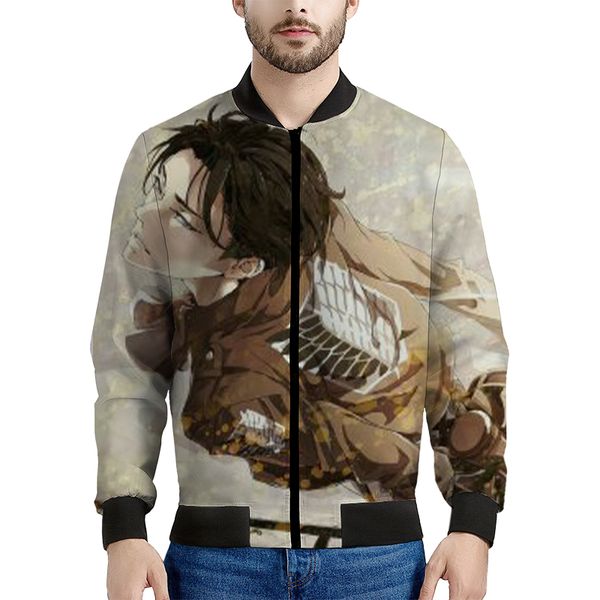 

attack on giant beautiful boy pattern men s baseball jacket high-quality comfortable fashionable travel sports party commute, Black;brown