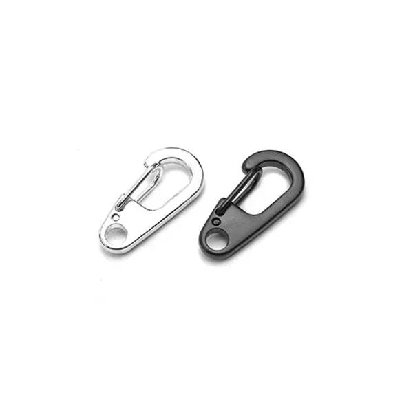 

26mm alloy mini carabiner snap hook keychain hanging buckle edc tool - black, Silver