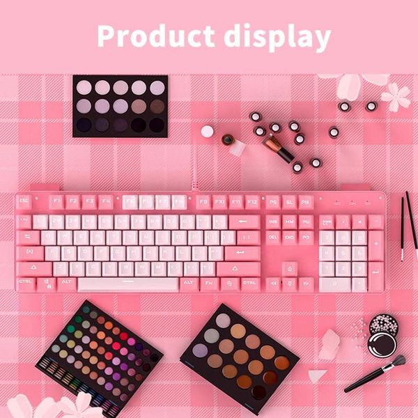 

pink white gaming keyboard green axis mechanical round punk keyboards