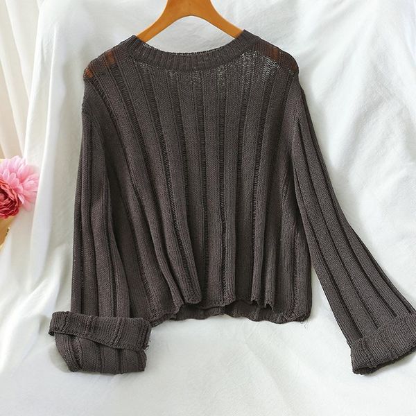 

women's sweaters solid thin lightweight women and pullovers o-neck flare sleeved loose elastic all match female pulls, White;black