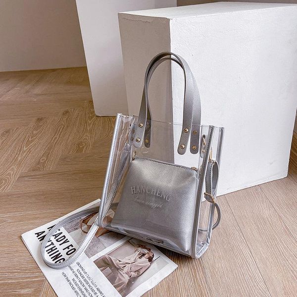 

shoulder bags pvc jelly handbags for women fashion 2021 luxury designer girls female shoppers casual letters crossbody composite