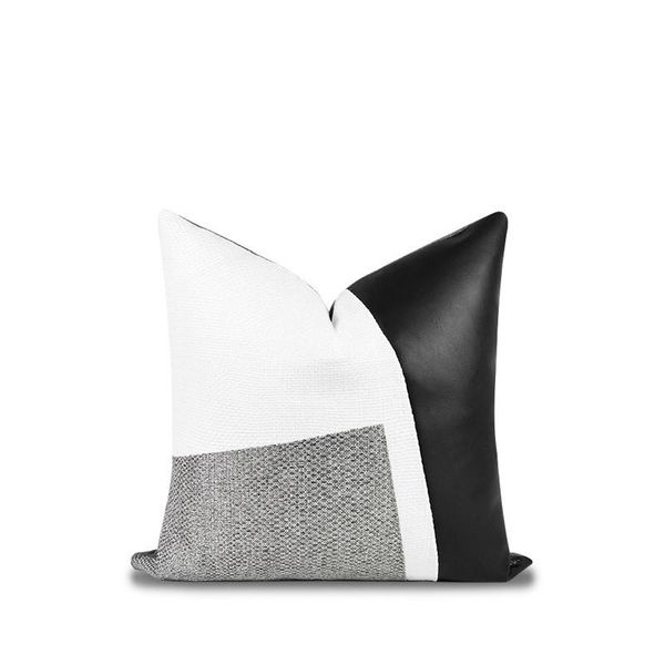 

cushion/decorative pillow nordic cushion cover 30x50cm jacquard leather patchwork throw pillowcase decorative cushions for bedroom sofa seat