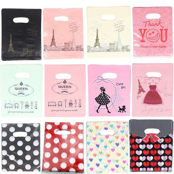

gift wrap 10pcs/lot lovely plastic tote bags handbags loot bag for birthday wedding party supplies&decor favors