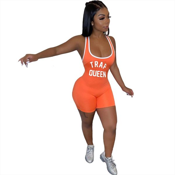 

clothes letter bodysuit womens romper biker shorts playsuit overall, Black;white