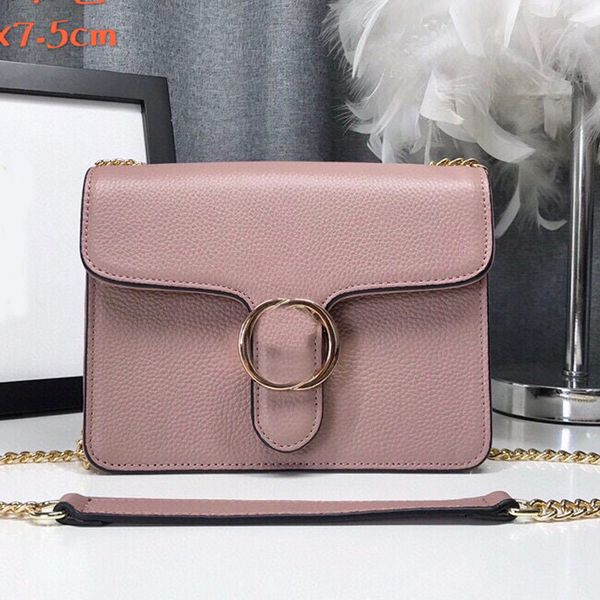 

chain shoulder bags handbags cross body bag fashion plain cowhide genuine leather hasp slide lock hardware accessories 4qm