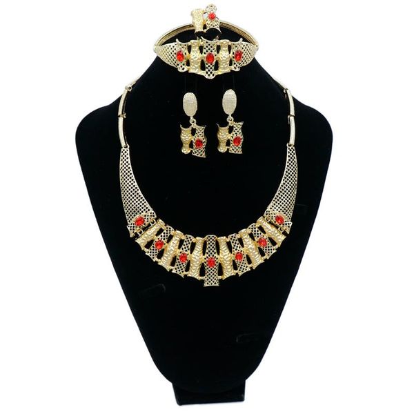 

earrings & necklace 2021 fashion exquisite noble gold wholesale nigerian wedding women accessories jewelry set bran t006, Silver