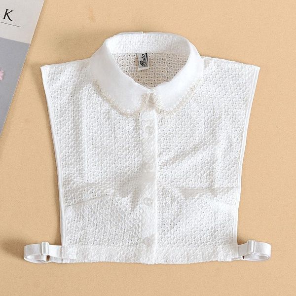 

bow ties fashion lapel false collars for women shirt white detachable solid half fake collar blouse neckwear faux col, Black;gray