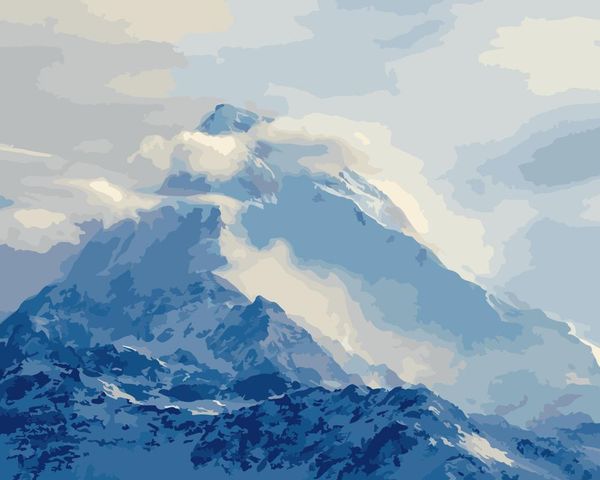 

paintings cloudy snow mountain scenery painting by numbers picture colouring zero basis handpainted oil unique gift home decor