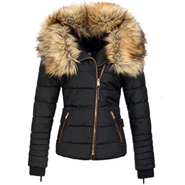

women's jackets ladies hooded jacket parka winter thick coat fashion zipper cotton style large collar slim female 6so8, Black;brown