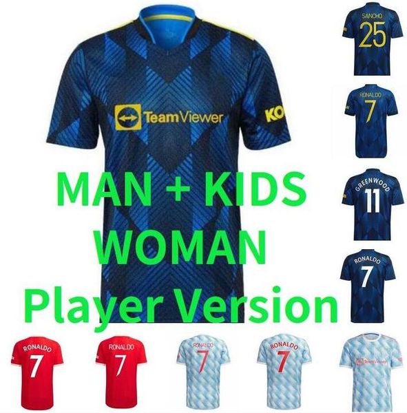 

ronaldo sancho soccer jerseys 21 22 bruno greenwood fernandes pogba cavani 2021 2022 lingard rashford shaw r.varane football shirt man women, Black;yellow