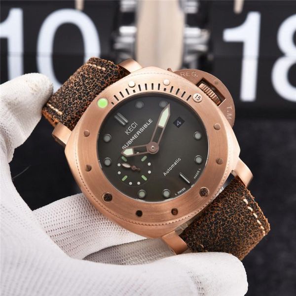 

wristwatches custom pam1:1 same style high-quality stainless steel big watch mens automatic mechanical tourbillon wristwatc, Slivery;brown