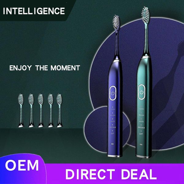 

electric toothbrush rechargeable 5 mode travel sonic teeth brush oral hygiene ipx7 waterproof with replacement heads gift smart