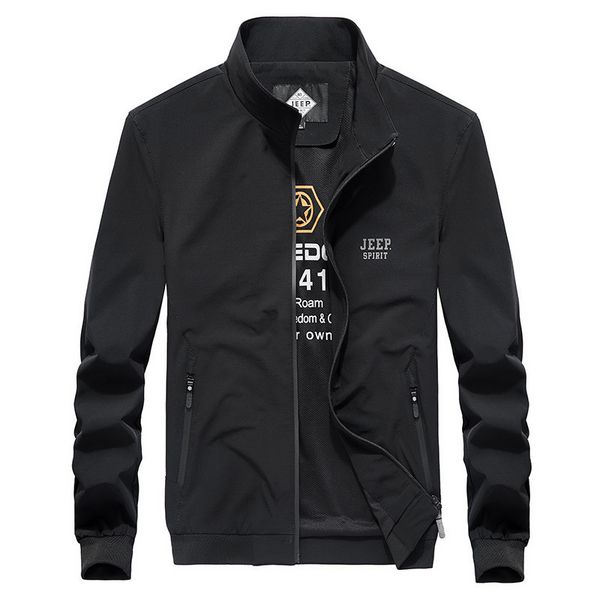 

Jeep men's jacket mature and stable in spring autumn trend casual wear elastic thin 6009, Black;brown