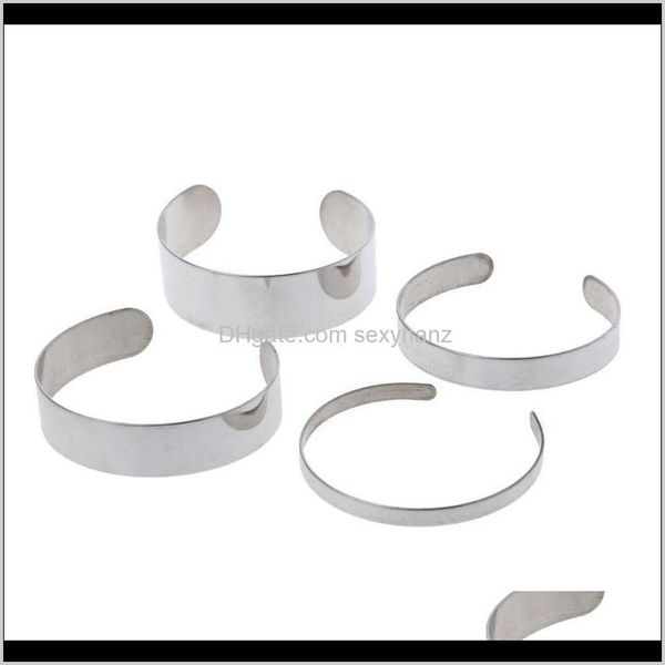 

bangle bracelets drop delivery 2021 10pcs titanium blank stamping bracelet diy leather cuff bangles jewelry making apr9p, Black