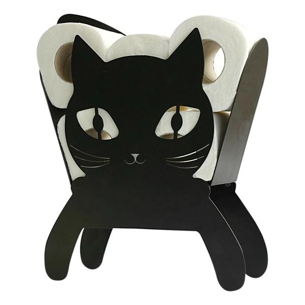 

toilet paper holders novelty black cat roll holder bathroom kitchen accessories tissue storage stand rack cast iron decora