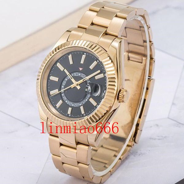 

2021 mens automatic mechanical watches 42mm full stainless steel swim wristwatches sapphire luminous sky calendar watch, Slivery;brown
