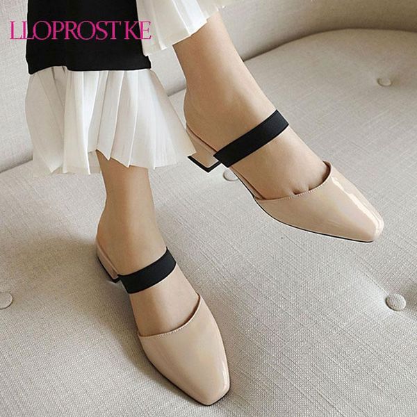 

dress shoes lloprost ke 2021 arrive women sandals square toe summer low heel casual comfortable simple fashion ladies, Black