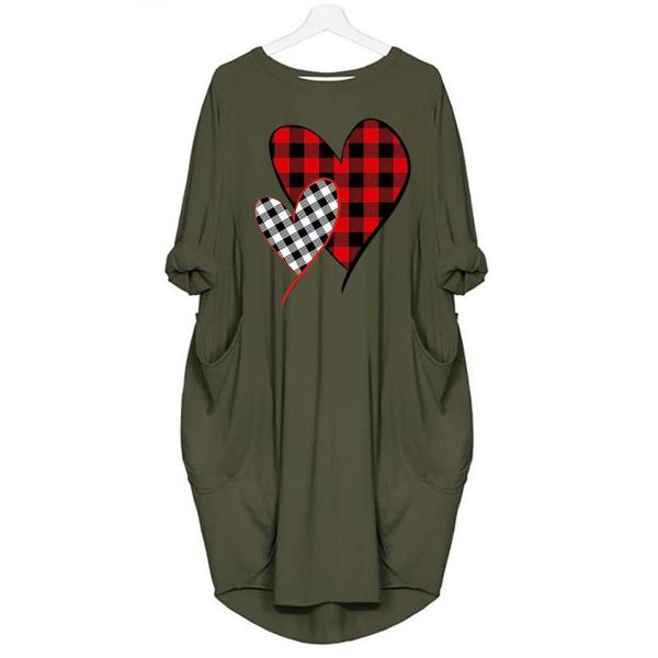 

casual dresses 2021 women christmas dress autumn/winter long skirt pocket sleeve cute printed in stock, Black;gray