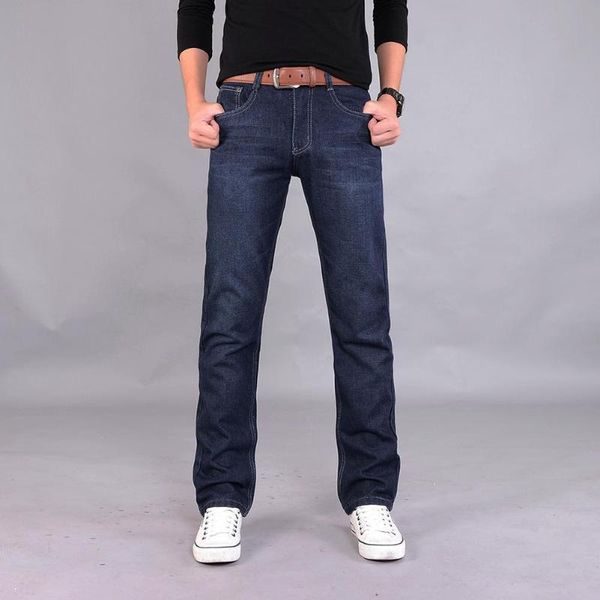 

men's jeans pantalones vaqueros clÃ¡sicos para hombre, largos de tiro medio, informales, cÃ³modos, bajo hombre vaq, Blue