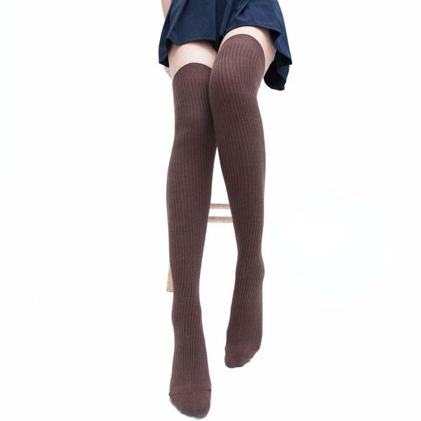 

socks & hosiery women long stocking winter over knee solid color knitted leg warmer stockings, Black;white