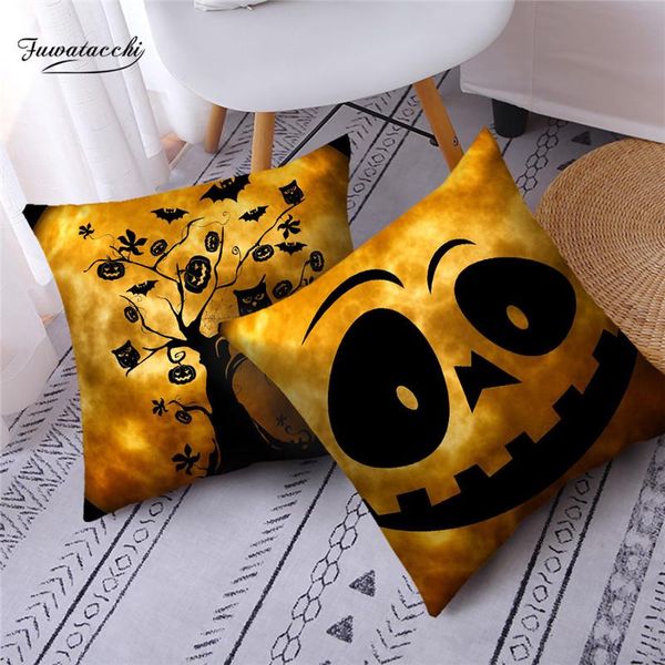 

cushion/decorative pillow fuwatacchi halloween pillowcase pumpkin pattern cushion cover home sofa car decor throw funda cojines decoration