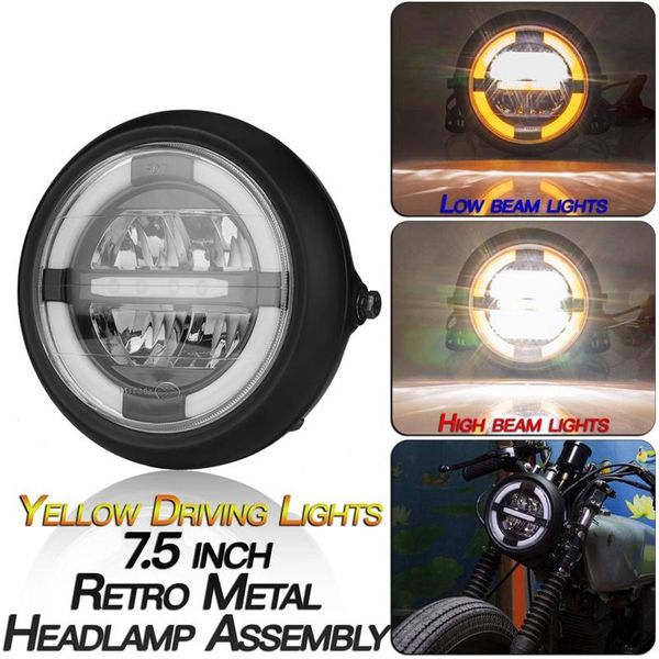 

7.5inch universal cafe racer round motorcycle led headlight distance light refit fishing accessories