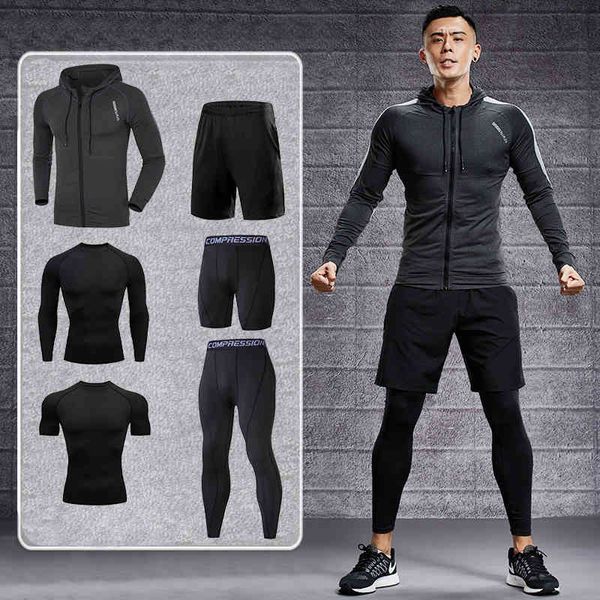

men's fitns comprsion sve, jogging tight sportswear, large 4xl5xl, Gray