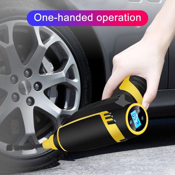 

inflatable pump 150 psi 120w wireless car air compressor digital led smart tire inflator handheld usb rechargeable