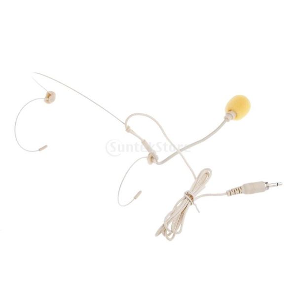 

double earhook headset back blectret headworn microphone upright type plug microphones