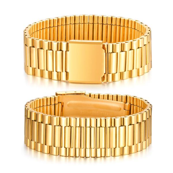 

link, chain vintage wide statement chunky bracelet, stainless steel watchbrand link anniversary gift for women, Black