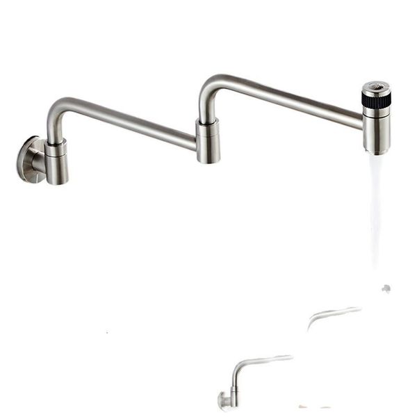 

kitchen faucets single cold stainless steel faucet folding mixer 360 degree handle chrome/black plated sink taps fa6j