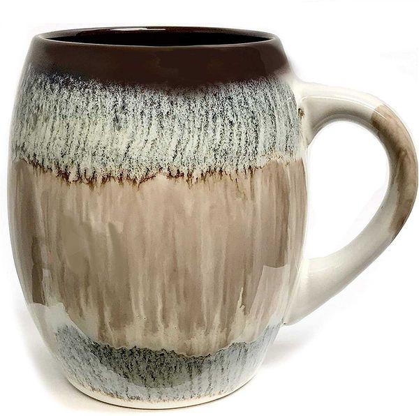 

mug creative glazed ceramic coffee and tea cup with handle - gorgeous artistic unique design coffee mugs 20 oz (turquoise, 1) - gift
