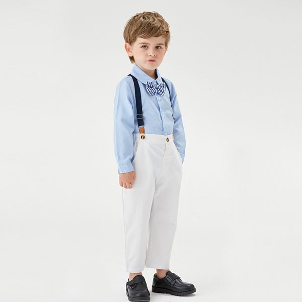 

party children's wear autumn children's suspenders long sleeve shirt, Blue