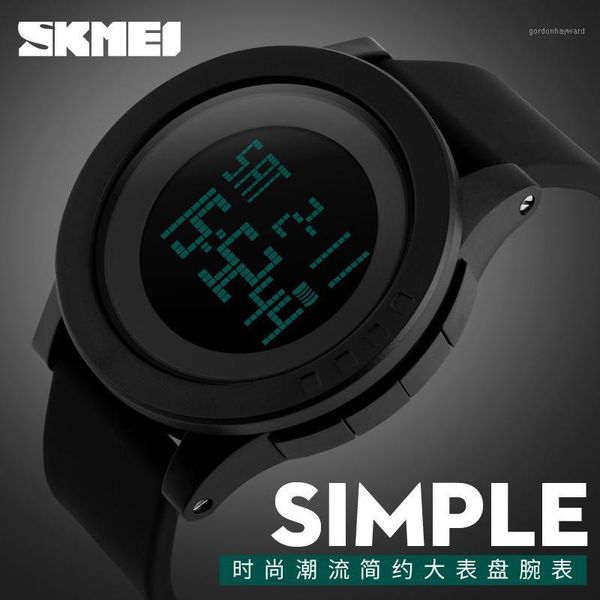 

casual sport men watch led large dial digital homme back light alarm clock calendar watches relogio masculino reloj wristwatches, Slivery;brown