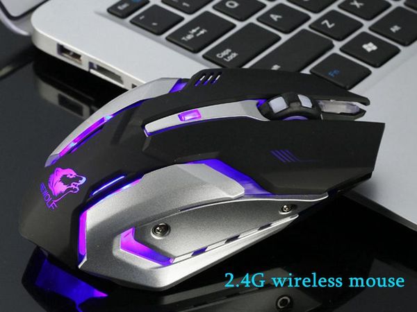 

2.4ghz games wireless mouse usb 3d wheel 1200 dpi 6 key x7 charge mute glow gaming mice