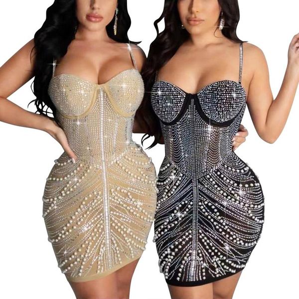 

female dress, adults rhinestones sleeveless low-cut sundress for summer, black/apricot, s//l/xl/xxl casual dresses, Black;gray