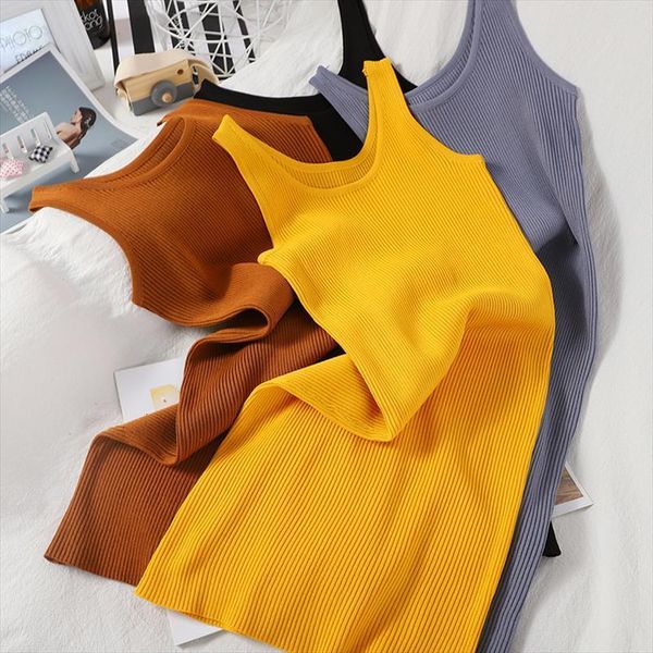 

solid knitted casual korean womens dress sleeveless o neck bodycon summer female dresses w127, Black;gray