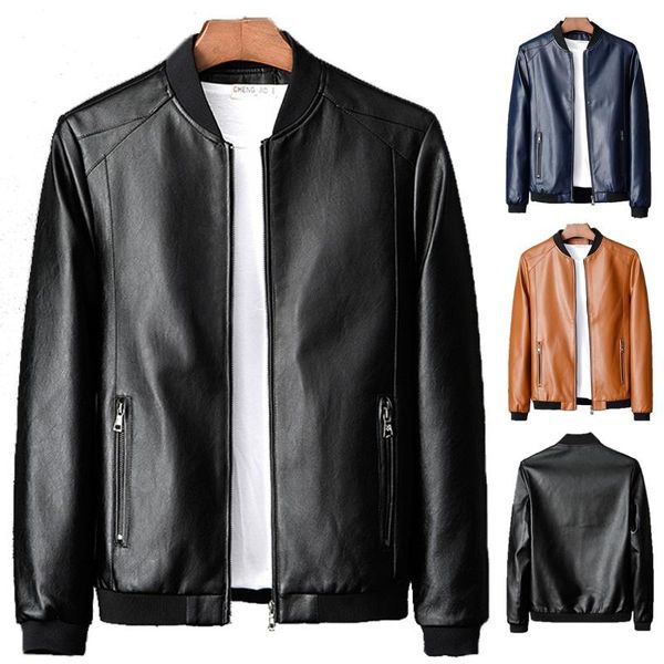 

men's jackets 2021 autumn high-quality leather, Black;brown