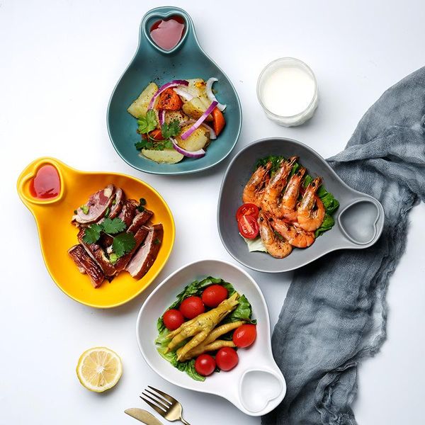 

japanese binaural ceramic handle high temperature resistant baking bowl household salad with dip dish fruit cereal bowls