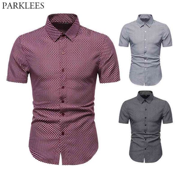 

classic small plaid mens shirts business casual slim fit shirt for men summer button men short sleeve shirt chemise hommme 210524, White;black